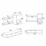 Σύνθετο ArteLibre Ήφαιστος Μοριοσανίδα Wenge 170x36x170cm-AR14200157 - Image 2