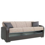 Καναπές Κρεβάτι Τριθέσιος ArteLibre MARTINI Καφέ PU 215x84x84cm-AR14210015 - Image 3