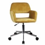 Καρέκλα Γραφείου ArteLibre KLOI Κίτρινο Βελούδο 37x42x78-90cm-AR14230033