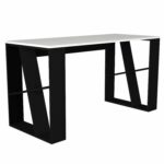 Γραφείο ArteLibre Simi Μαύρο/Λευκή Επιφάνεια 140x60x74cm-AR14410071 - Image 3