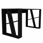 Γραφείο ArteLibre Simi Μαύρο/Λευκή Επιφάνεια 140x60x74cm-AR14410071 - Image 4