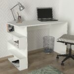 Γραφείο ArteLibre CLEORA Λευκό Μοριοσανίδα/Μελαμίνη 120x60x74cm-AR14410271 - Image 3