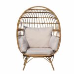 Πολυθρόνα Κήπου ArteLibre DAVEY Φυσικό Μέταλλο/Rattan 98x67x145cm-AR14510011
