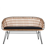 Καναπές Κήπου ArteLibre ARVENIUS Φυσικό/Μαύρο Rattan 124x57x77cm-AR14510064 - Image 2