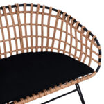 Καναπές Κήπου ArteLibre ARVENIUS Φυσικό/Μαύρο Rattan 124x57x77cm-AR14510064 - Image 4