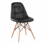 Καρέκλα ArteLibre PEEP Μαύρο PVC/Ξύλο 44x52.5x84cm-AR14600005
