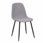 Καρέκλα ArteLibre TOUKAN Γκρι/Μαύρο Ύφασμα/Ξύλο 44x52x85cm-AR14600027 - Image 2