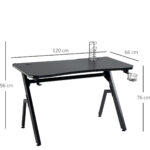 Γραφείο Gaming ArteLibre LUKE RGB Μαύρο Ξύλο/Μέταλλο 120x65x75cm-AR14760002 - Image 3