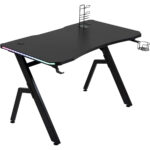 Γραφείο Gaming ArteLibre LUKE RGB Μαύρο Ξύλο/Μέταλλο 120x65x75cm-AR14760002
