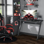 Γραφείο Gaming ArteLibre LEIA Μαύρο Ξύλο/Μέταλλο 120x65x75cm-AR14760004 - Image 2