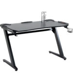 Γραφείο Gaming ArteLibre LEIA Μαύρο Ξύλο/Μέταλλο 120x65x75cm-AR14760004
