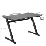 Γραφείο Gaming ArteLibre ORGANA Μαύρο Ξύλο/Μέταλλο 120x65x75cm-AR14760007 - Image 4