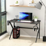 Γραφείο Gaming ArteLibre BERU Μαύρο Ξύλο/Μέταλλο 120x65x75cm-AR14760014 - Image 2