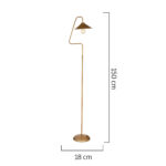 Φωτιστικό Δαπέδου ArteLibre CETUS Χρυσό Μέταλλο 18x150cm-AR14780179 - Image 2