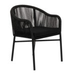 Πολυθρόνα Κήπου ArteLibre KAGERA Μαύρο Αλουμίνιο/Rattan 45x42x84cm-AR14840003