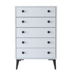 Συρταριέρα ArteLibre AMARI Λευκό Μοριοσανίδα 72x43x114cm-AR14870045