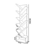 Βιβλιοθήκη ArteLibre BADRU Καρυδί Μοριοσανίδα 40x19.5x150cm-AR14870090 - Image 4