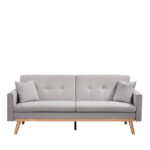 Καναπές Κρεβάτι ArteLibre BELVIA Ανοιχτό Γκρι 202x89x83cm-AR14950004