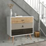 Συρταριέρα ArteLibre KIMOLOS Λευκό/Φυσικό/Καφέ 80x40x79cm-AR14410119 - Image 5