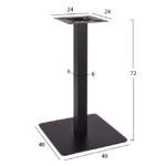 ΒΑΣΗ ΜΕΤΑΛΛΙΚΗ ΜΑΥΡΗ ΜΑΤ 40X40X72Υεκ. HM414.11 - Image 2