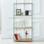 ΒΙΒΛΙΟΘΗΚΗ ΑΠΟ ΓΥΑΛΙ ΚΑΙ ΡΑΦΙΑ ZAHI ΑΠΟ MDF 76X30X165Υεκ.HM8092 - Image 2