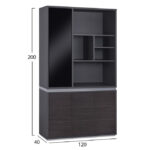 ΒΙΒΛΙΟΘΗΚΗ ΓΡΑΦΕΙΟΥ ΕΠΑΓΓΕΛΜΑΤΙΚΗ ROSEWOOD HM2091L 120Χ40Χ200Υ εκ. - Image 2