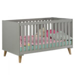 ΒΡΕΦΙΚΟ ΚΡΕΒΑΤΙ BAMBINI HM8841 ΑΝΟΙΧΤΟ ΓΚΡΙ ΦΥΣΙΚΟ 144,8 x76,9x83,4Υ εκ.