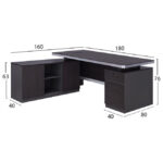 ΕΠΑΓΓΕΛΜΑΤΙΚΟ ΓΡΑΦΕΙΟ ΑΡΙΣΤΕΡΗ ΓΩΝΙΑ HM2092L ROSEWOOD 180X160X76Y εκ. - Image 2