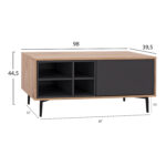 ΕΠΙΠΛΟ TV MARGARIT HM8676 ΜΑΥΡΟ ΜΕ ΦΥΣΙΚΟ 98x39,5x44,5Υ εκ. - Image 2