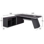 ΓΡΑΦΕΙΟ ΕΠΑΓΓΕΛΜΑΤΙΚΟ ΑΡΙΣΤΕΡΗ ΓΩΝΙΑ ROSEWOOD HM2083L 220X180X76Υεκ. - Image 2