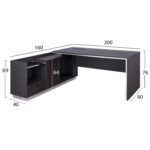 ΓΡΑΦΕΙΟ ΕΠΑΓΓΕΛΜΑΤΙΚΟ ΑΡΙΣΤΕΡΗ ΓΩΝΙΑ ROSEWOOD HM2112L 200X170X76Υ εκ. - Image 2