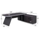 ΓΡΑΦΕΙΟ ΕΠΑΓΓΕΛΜΑΤΙΚΟ ΔΕΞΙΑ ΓΩΝΙΑ ROSEWOOD HM2084R 220X180X76Υ εκ. - Image 2