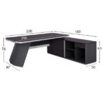 ΓΡΑΦΕΙΟ ΕΠΑΓΓΕΛΜΑΤΙΚΟ ΔΕΞΙΑ ΓΩΝΙΑ ROSEWOOD HM2083R 220X180X76Υ εκ. - Image 2