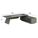 ΓΡΑΦΕΙΟ ΕΠΑΓΓΕΛΜΑΤΙΚΟ LUX SERIES 300X220X75Υεκ. ΔΕΞΙΑ ΓΩΝΙΑ ΣΤΑΧΤΙ ΜΟΚΑ HM2114R - Image 2