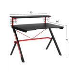 ΓΡΑΦΕΙΟ GAMING PRO UNITY 120x60x73 GARBON ΕΠΙΦΑΝΕΙΑ & ΜΑΥΡΟ ΜΕΤΑΛΛΙΚΟ ΣΚΕΛΕΤΟ HM8713 - Image 2