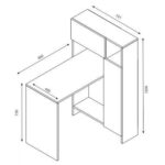 ΓΡΑΦΕΙΟ ΜΕ ΒΙΒΛΙΟΘΗΚΗ ALCOTT HM9087.01 ΛΕΥΚΟ ΚΑΡΥΔΙ 90x72,1x120Y εκ. - Image 2