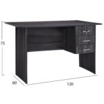 ΓΡΑΦΕΙΟ ΜΕΛΑΜΙΝΗΣ HAYDEN 120x60x75Υεκ.ΜΕ 3 ΣΥΡΤΑΡΙΑ ΣΕ ΑΝΘΡΑΚΙ ΧΡΩΜΑ HM2268.01 - Image 2