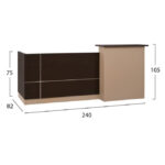 ΓΡΑΦΕΙΟ ΥΠΟΔΟΧΗΣ DALTON 240X82 WENGE ΜΠΕΖ HM2068.01 240x82x105cm - Image 2