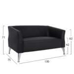 ΚΑΝΑΠΕΣ 2ΘΕΣΙΟΣ KIANA HM3122.21 ΜΕ ΜΑΥΡΟ PU 130x75x71 εκ. - Image 2