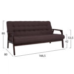 ΚΑΝΑΠΕΣ 3ΘΕΣΙΟΣ KIELY HM8296.04 ΜΕ ΚΑΦΕ ΥΦΑΣΜΑ 166,5x80x80 εκ. - Image 2