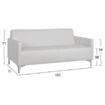 ΚΑΝΑΠΕΣ 3ΘΕΣΙΟΣ NELLIE HM3159.32 ΜΕ ΛΕΥΚΟ PU 163x71x71Υ εκ. - Image 2