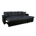 ΚΑΝΑΠΕΣ ΓΩΝΙΑ ΚΡΕΒΑΤΙ WAYNE 220x146x86Υεκ.HM3028.01 ΓΚΡΙ ΜΕ ΜΑΥΡΟ PU - Image 4