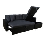 ΚΑΝΑΠΕΣ ΓΩΝΙΑ ΚΡΕΒΑΤΙ WAYNE 220x146x86Υεκ.HM3028.01 ΓΚΡΙ ΜΕ ΜΑΥΡΟ PU - Image 5
