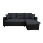 ΚΑΝΑΠΕΣ ΓΩΝΙΑ ΚΡΕΒΑΤΙ WAYNE 220x146x86Υεκ.HM3028.01 ΓΚΡΙ ΜΕ ΜΑΥΡΟ PU - Image 6