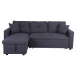ΚΑΝΑΠΕΣ ΓΩΝΙΑ ΚΡΕΒΑΤΙ WAYNE 224x147x85Υεκ. HM3028.11 ΓΚΡΙ ΥΦΑΣΜΑ - Image 5