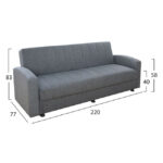 ΚΑΝΑΠΕΣ ΚΡΕΒΑΤΙ 3ΘΕΣΙΟΣ DIMOS V05 ΓΚΡΙ HM3074.03 220x77x83 εκ. - Image 2