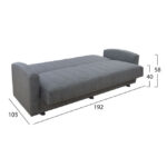 ΚΑΝΑΠΕΣ ΚΡΕΒΑΤΙ 3ΘΕΣΙΟΣ DIMOS V05 ΓΚΡΙ HM3074.03 220x77x83 εκ. - Image 3