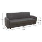ΚΑΝΑΠΕΣ ΚΡΕΒΑΤΙ 3ΘΕΣΙΟΣ DIMOS V16 ΚΑΦΕ HM3074.01 220x77x83 εκ. - Image 2