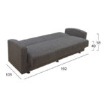 ΚΑΝΑΠΕΣ ΚΡΕΒΑΤΙ 3ΘΕΣΙΟΣ DIMOS V16 ΚΑΦΕ HM3074.01 220x77x83 εκ. - Image 3
