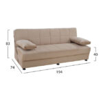 ΚΑΝΑΠΕΣ ΚΡΕΒΑΤΙ 3ΘΕΣΙΟΣ EGE 1221 ΜΠΕΖ HM3067.05 194x74x83Υ εκ. - Image 2
